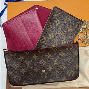 Louis Vuitton Pochette Felicie Chain Waller Brown Monogram Canvas
